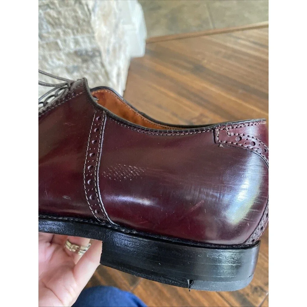 Alden 994 Saddle Bal Oxford Shell Cordovan Cherry Brown 10.5 C E *replaced heel